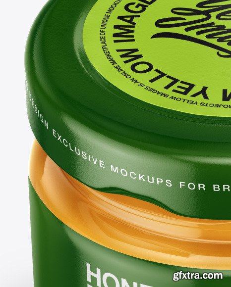 Glass Jar with Honey Mockup 51023