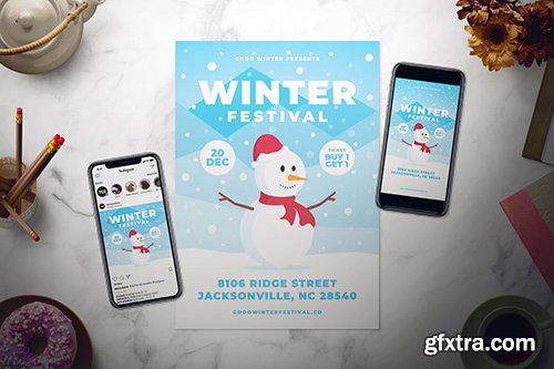 Winter Festival Flyer Set Winter Festival Flyer Set