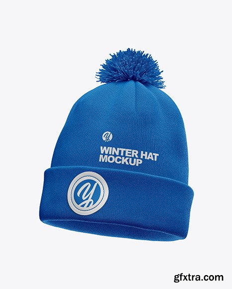 Winter Hat Mockup - Half Side View 51621
