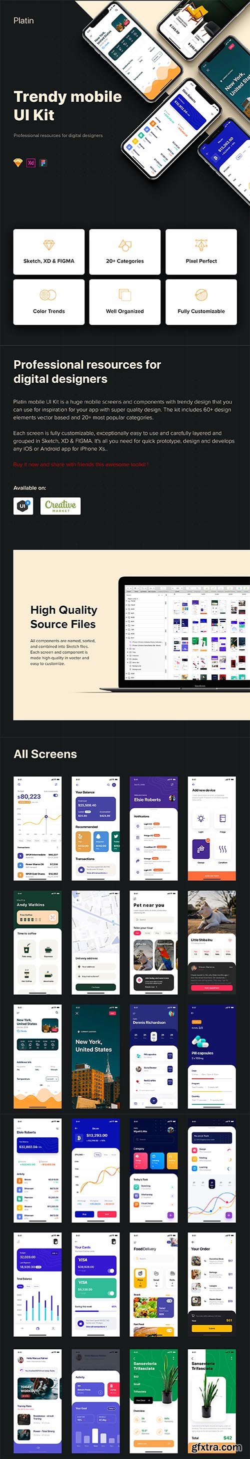 Platin mobile UI Kit Platin mobile UI Kit