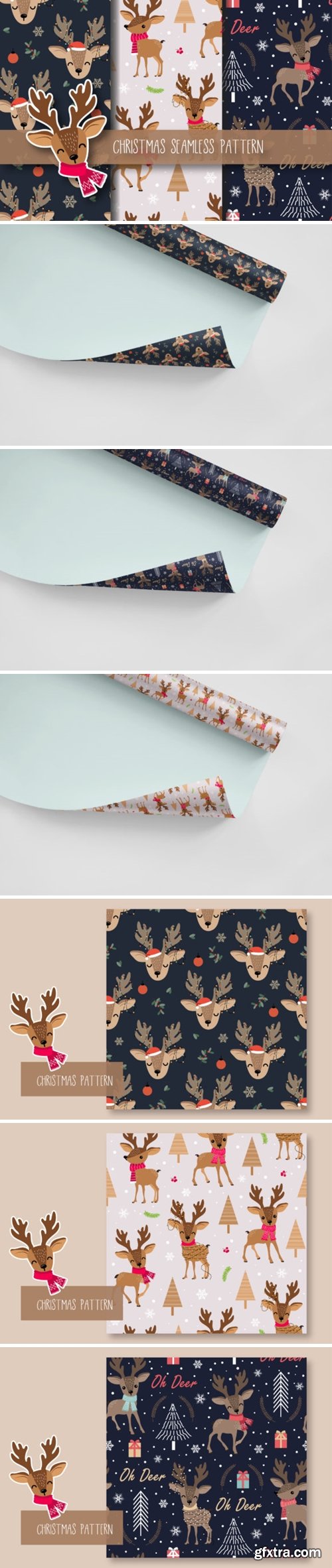 Christmas Seamless Pattern Reindeer 2001253