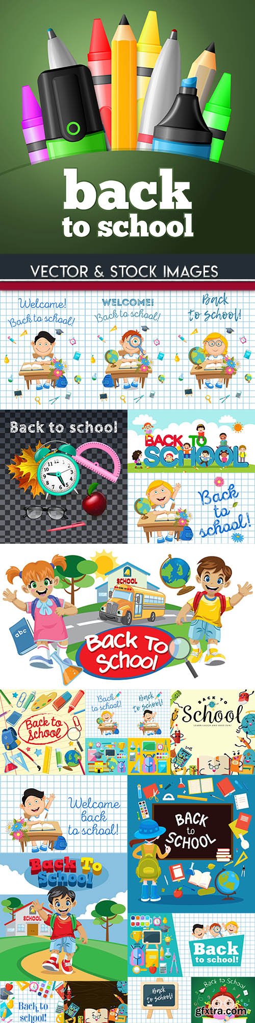 Back to school and accessories collection illustration 33