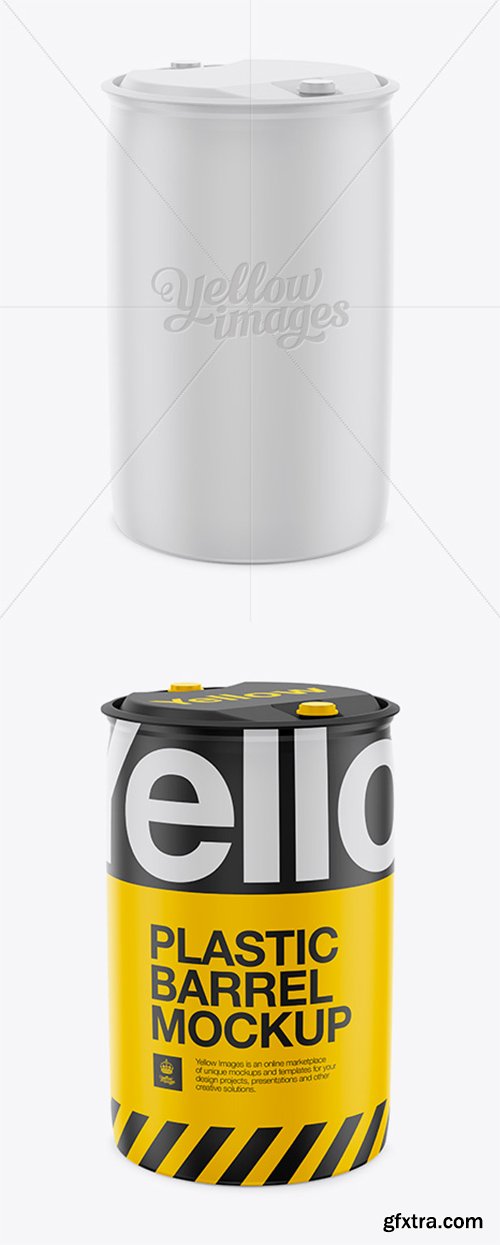 250L Plastic Barrel Mockup - Halfside View 12548 250L Plastic Barrel Mockup - Halfside View 12548
