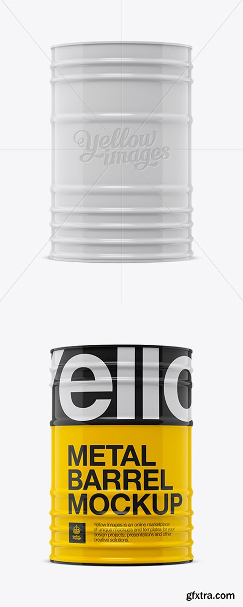 200L Metal Barrel Mockup - Front View (Eye-Level Shot) 12348 200L Metal Barrel Mockup - Front View (Eye-Level Shot) 12348