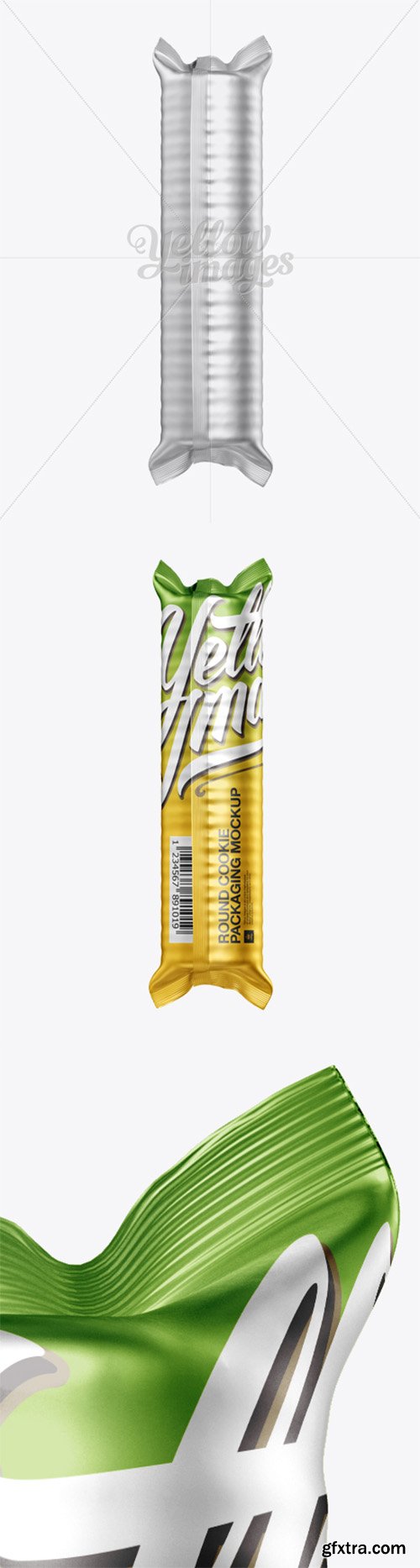 Metallic Round Cookie Packaging Mockup - Back View 12789