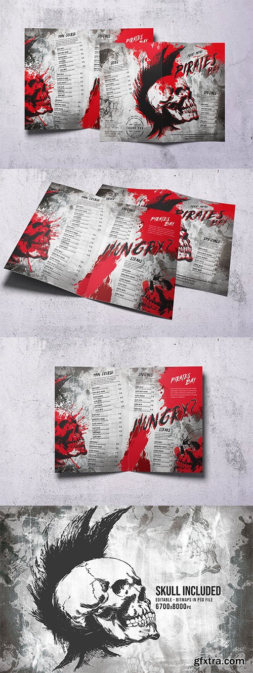 Vintage Bifold Food Menu A4 & US Letter