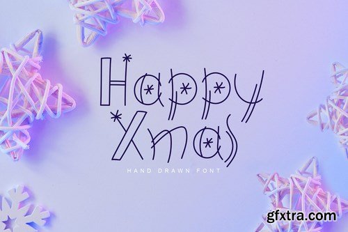 Happy Xmas Hand Drawn Font