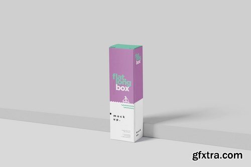 Box Mockup Set - Flat Long Rectangle