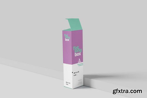 Box Mockup Set - Flat Long Rectangle