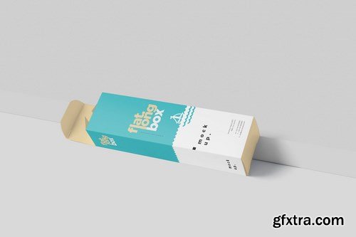 Box Mockup Set - Flat Long Rectangle