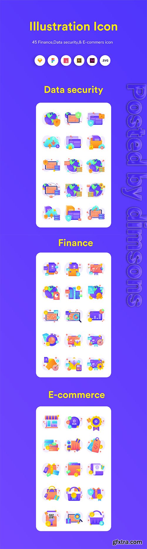 Icon Package for finance, Data Security and E-commerce
