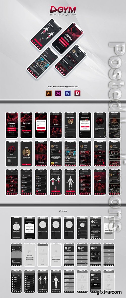Fitness and Workout Mobile Application UI-Kit Fitness and Workout Mobile Application UI-Kit