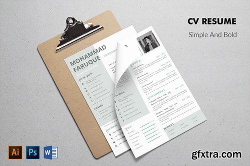 CV Resume Minimal And Bold