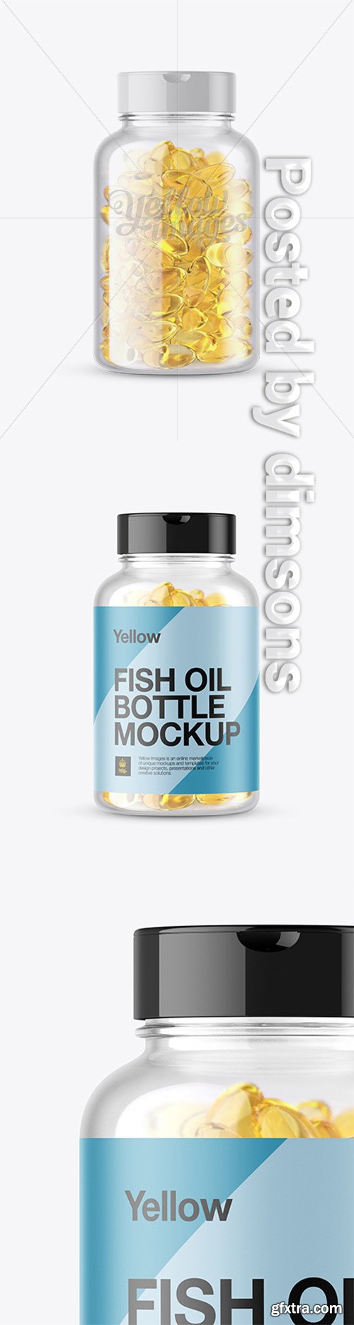 Clear Fish Oil Bottle Mockup - Front View 14466 Clear Fish Oil Bottle Mockup - Front View 14466