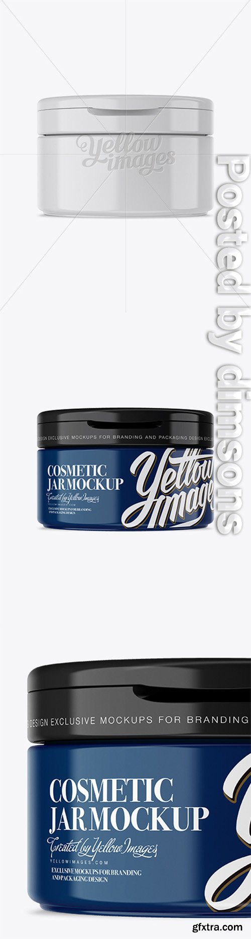 Glossy Cosmetic Jar with Flip Top Cap Mockup - Front View 14507