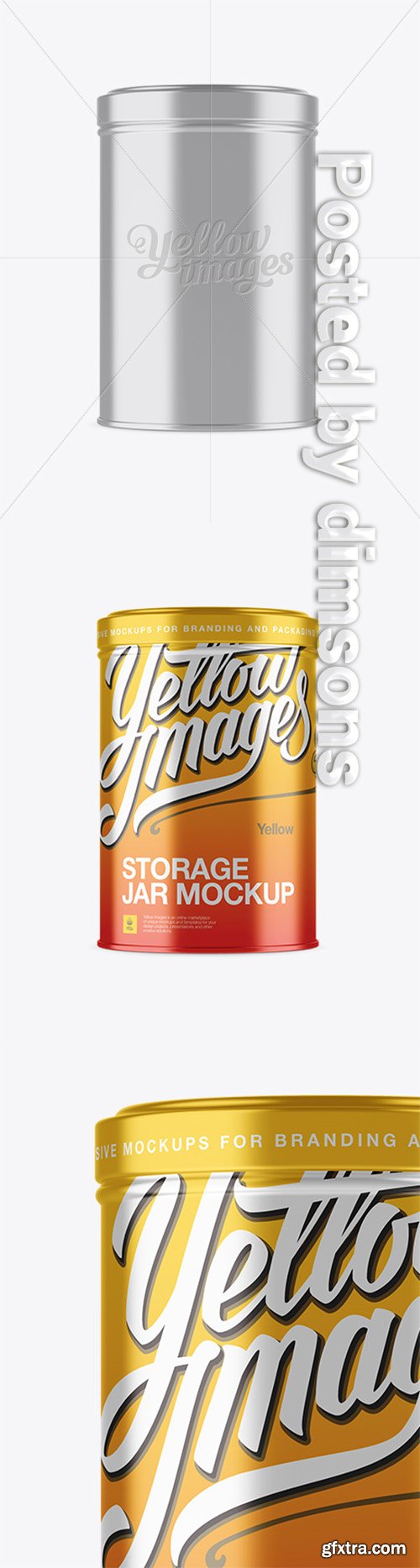 Metallic Storage Jar Mockup - Front View 14586