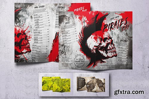 Vintage Bifold Hand Made Food Menu Bundle