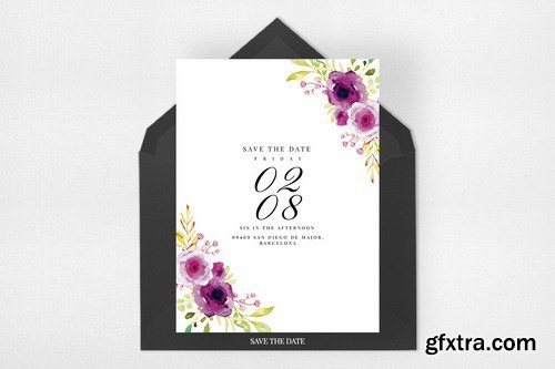 Burgundy Wedding Invitation Suite