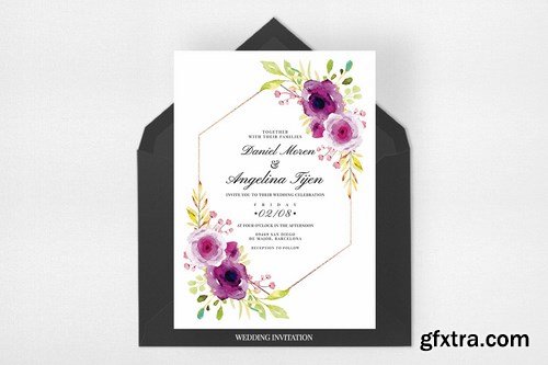 Burgundy Wedding Invitation Suite