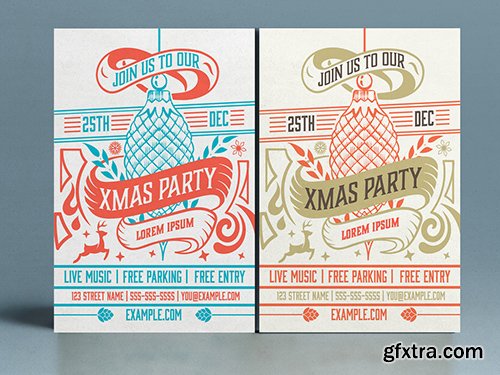 Christmas Event Poster Layout with Ornaments 302518890