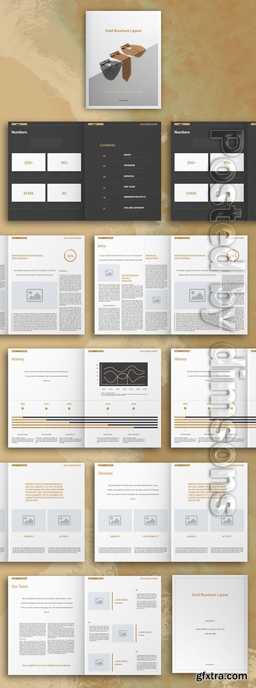 Gold Business Brochure Layout 302510896