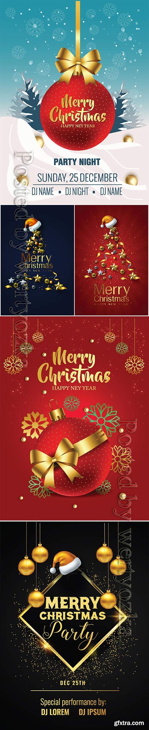 2020 Merry Chistmas and Happy New Year vector illustration
