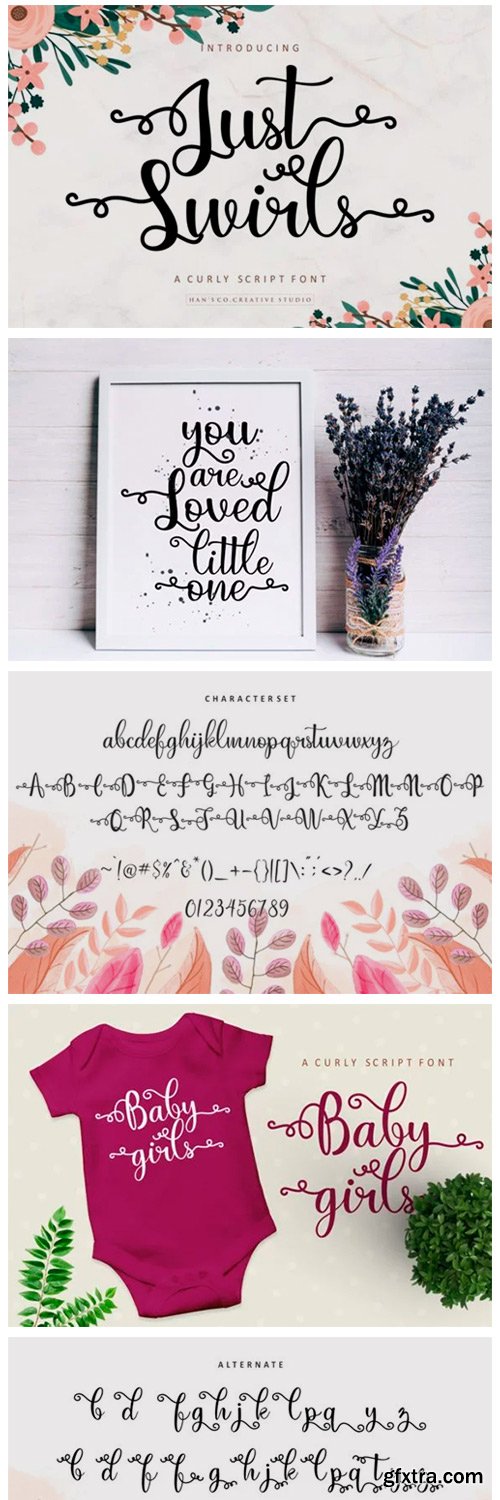 Just Swirls Font Just Swirls Font