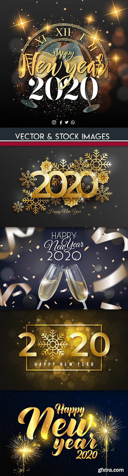 New Year and Christmas decorative 2020 illustration 8