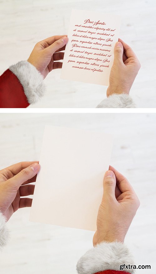 Santa Claus Reading a Christmas Letter Mockup 301234864 Santa Claus Reading a Christmas Letter Mockup 301234864