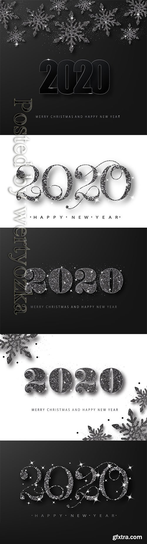 2020 Merry Chistmas and Happy New Year vector illustration # 16
