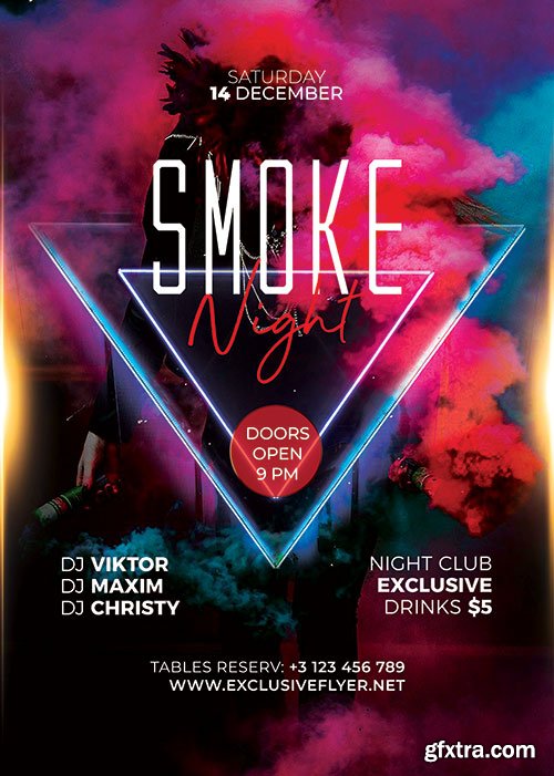 Smoke night - Premium flyer psd template