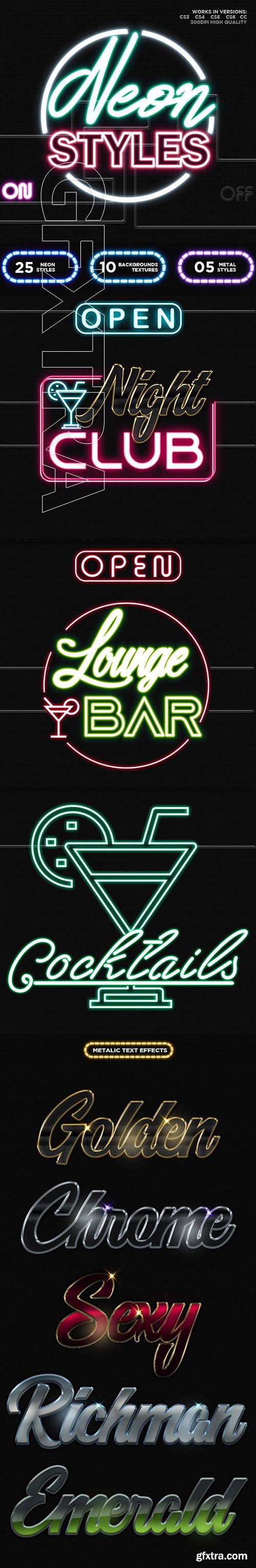 GraphicRiver - 25 Neon Layer Styles 24932240