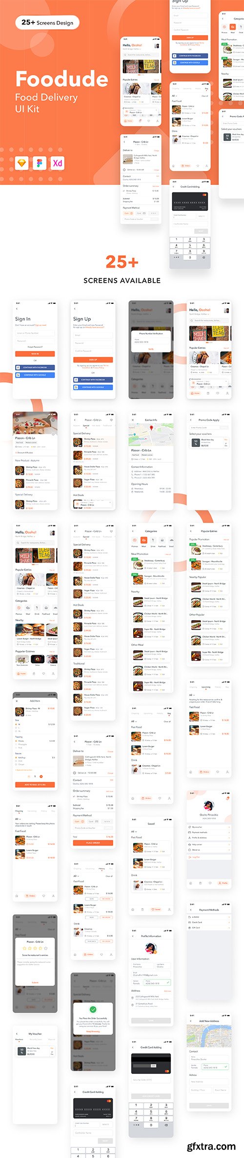 Foodude - Food Delivery App UI KIT