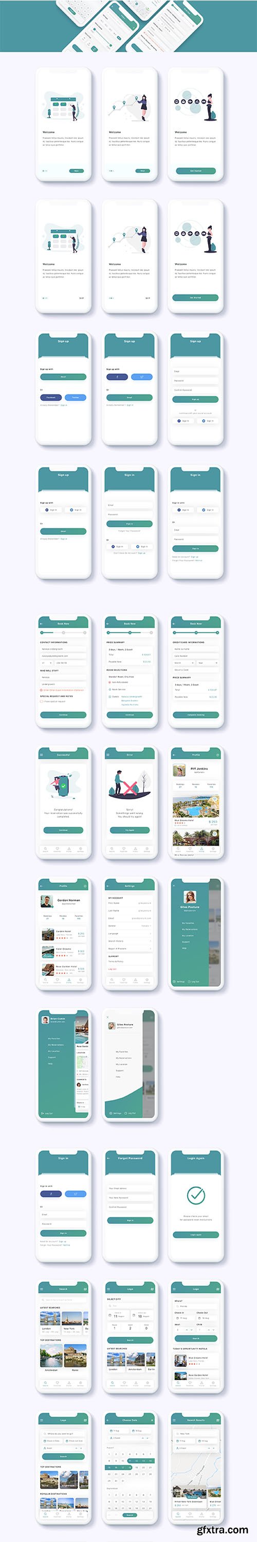Cesha - Hotel Booking & Reservation App UI Kit