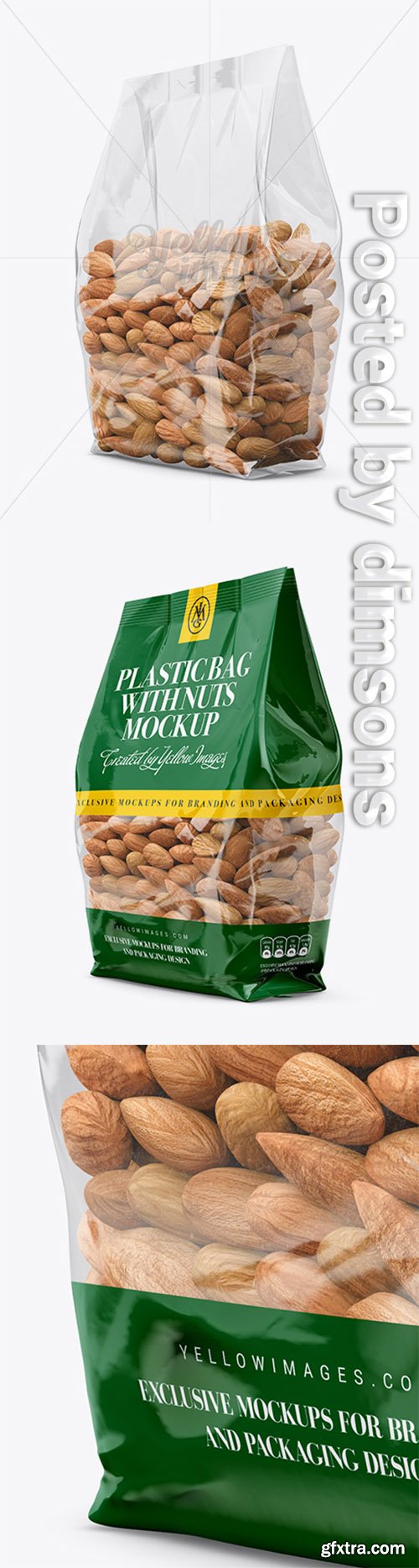 Clear Bag With Almonds Mockup - Halfside View 14583