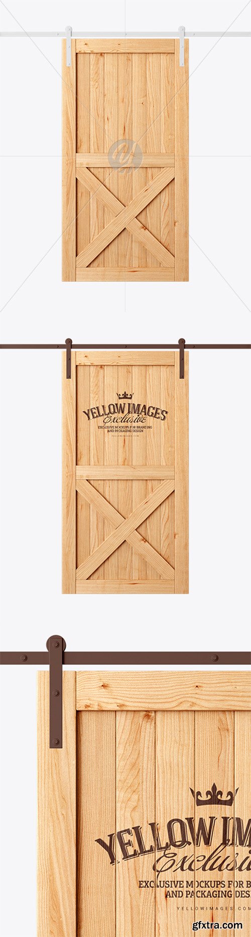 Vintage Wooden Barn Door Mockup 28613