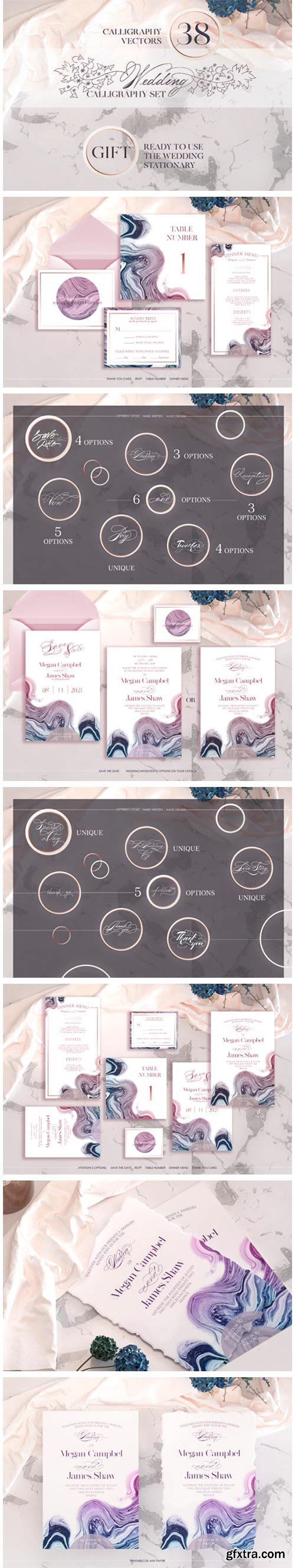 Wedding Calligraphy Vector Set 2138965