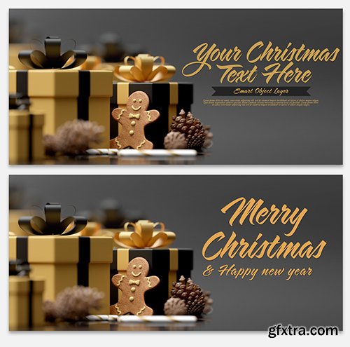 Christmas Scene Mockup with Gingerbread 300737572