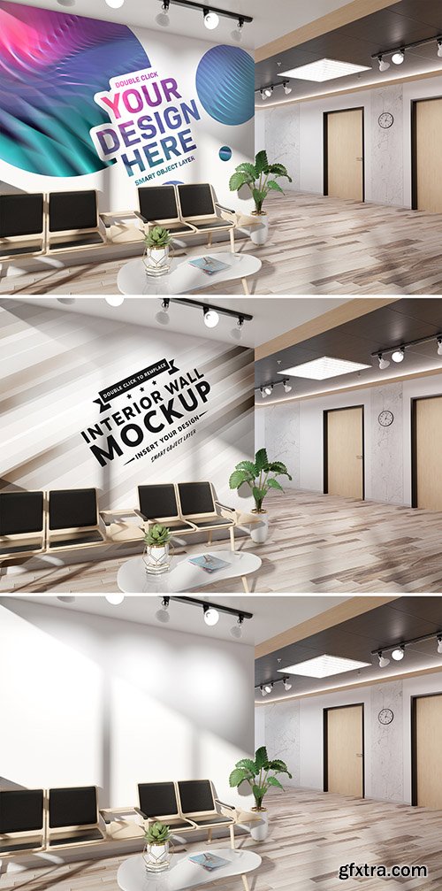 Wall in Office Lobby Mockup 261067494