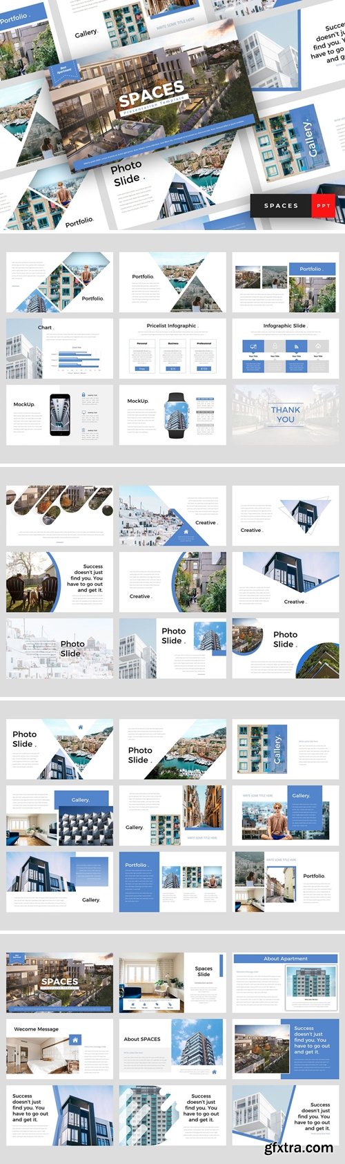 Spaces - Apartment Powerpoint, Keynote and Google Slides Templates