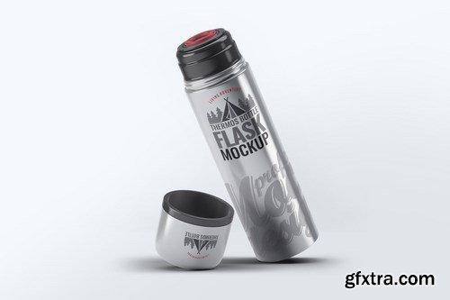 Steel Thermos Bottle Mock-Up