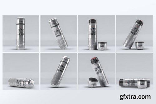 Steel Thermos Bottle Mock-Up
