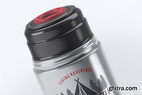 Steel Thermos Bottle Mock-Up