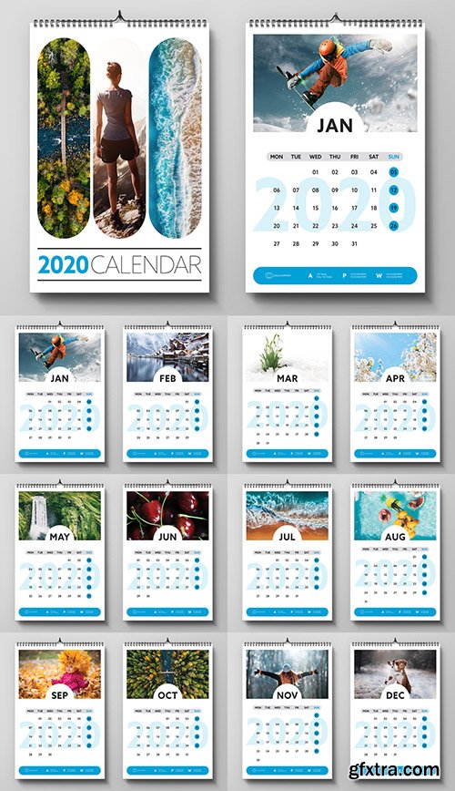 2020 Wall Calendar Layout 305533683