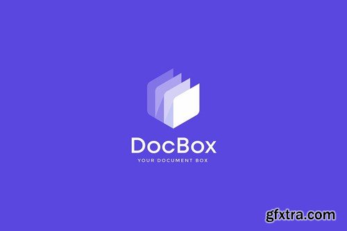 Doc Box, Cloud document Drive Logo Template