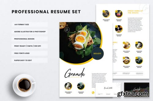 GRANDE Restaurant Flyer & Business Card