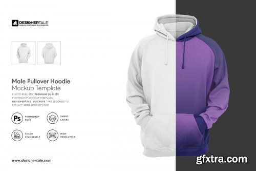 CreativeMarket - Men Hoodie Mockup 4136442