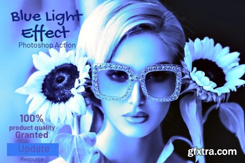 CreativeMarket - Blue Light Effect Photoshop Action 4100453