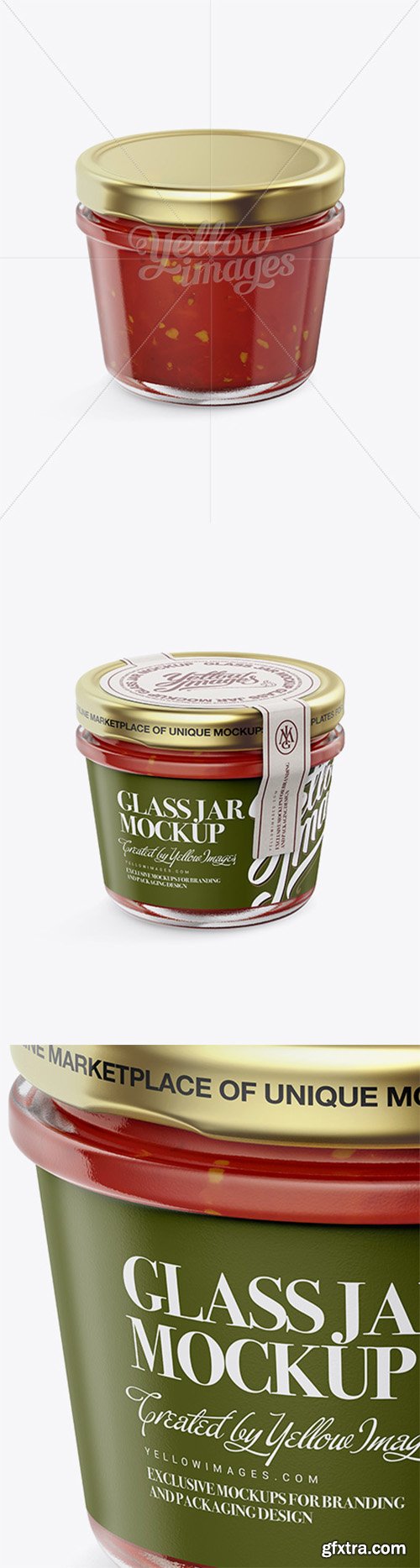 Glass Jar with Sweet Chilli Sauce Mockup - Halfside View 16189