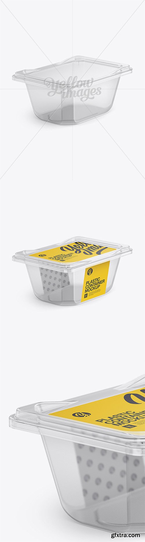 Transparent Plastic Container Mockup - Half Side View 18127 Transparent Plastic Container Mockup - Half Side View 18127